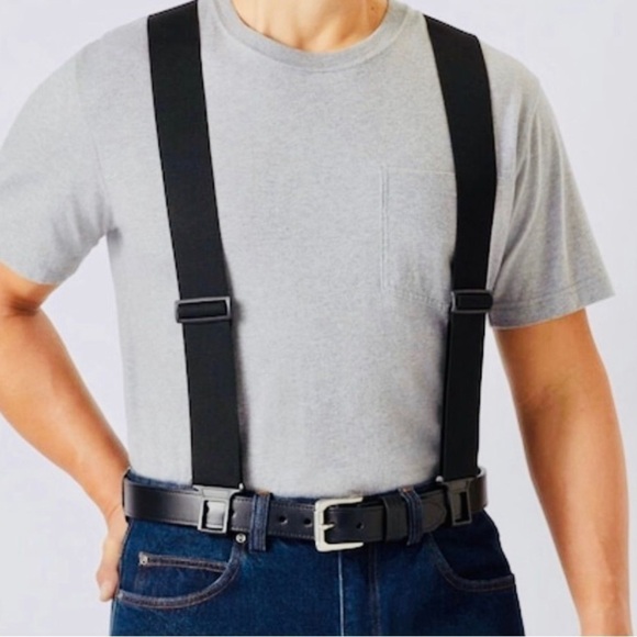 The Original Perry Suspenders Hook on Belt Navy Elastic Adjustable USA Made - Picture 2 of 9